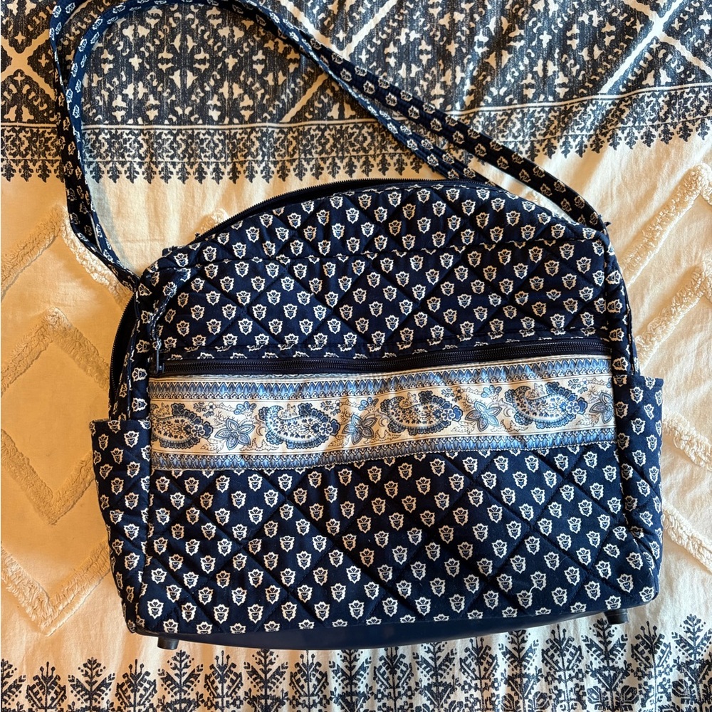 Block Print Pierre Deux Navy Diaper bag- vintage like new condition French